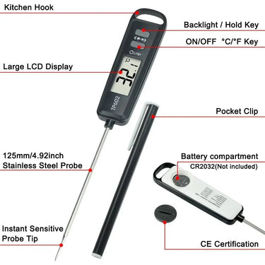 Instant Read Digital Meat Thermometer - InspiredGrabs.com